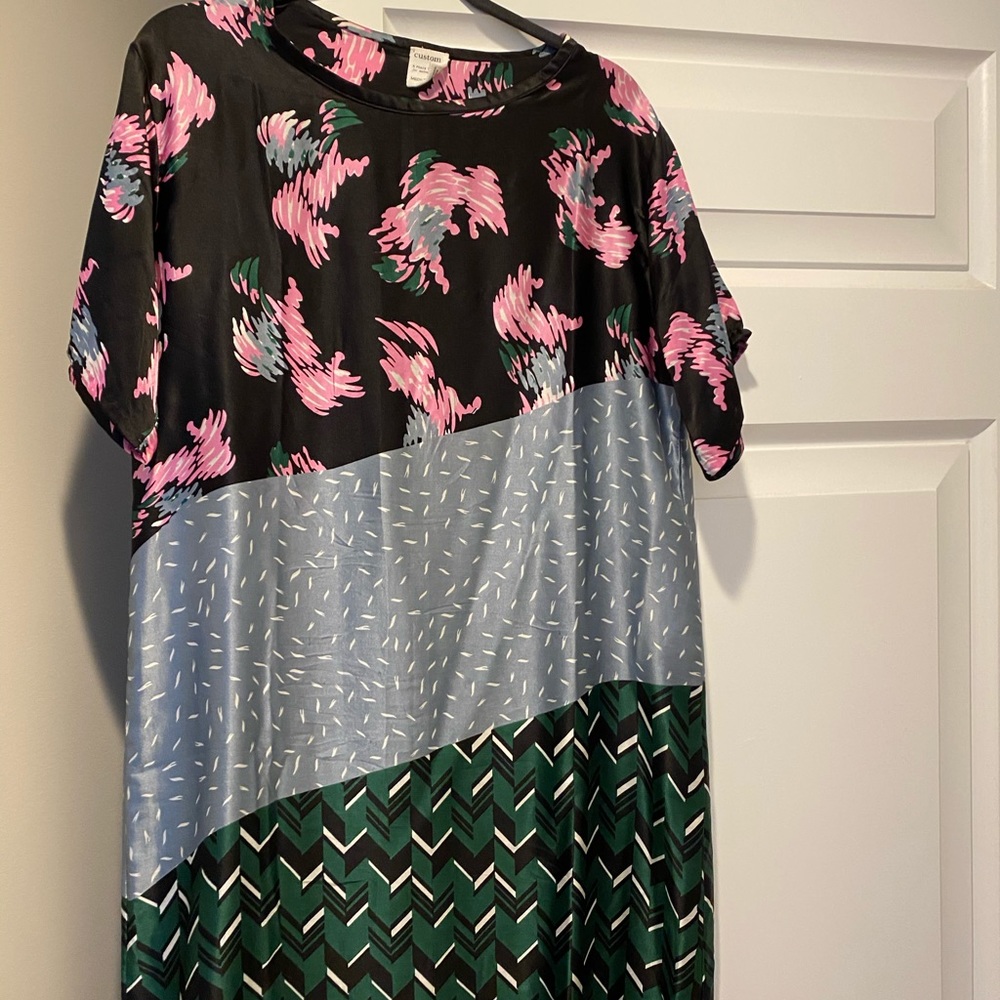 Abstract silk dress